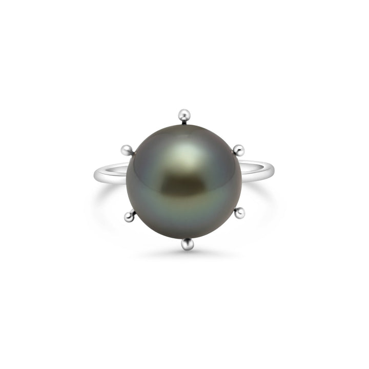 925 Sterling Silver Tahitian Pearl Ring SHM1397