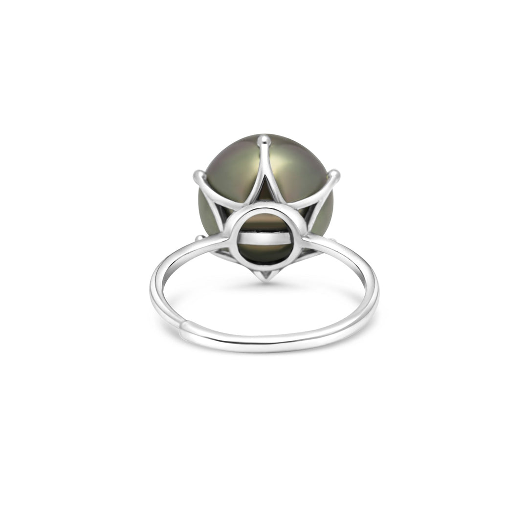 925 Sterling Silver Tahitian Pearl Ring SHM1397