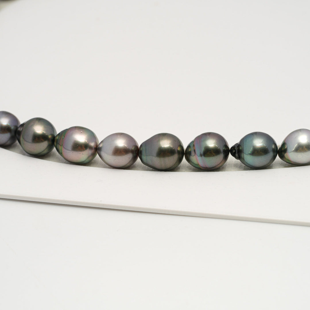 36pcs "High Luster" Multicolor 8-10mm - SB/DR AAA/AA Quality Tahitian Pearl Necklace NL1634 HL3