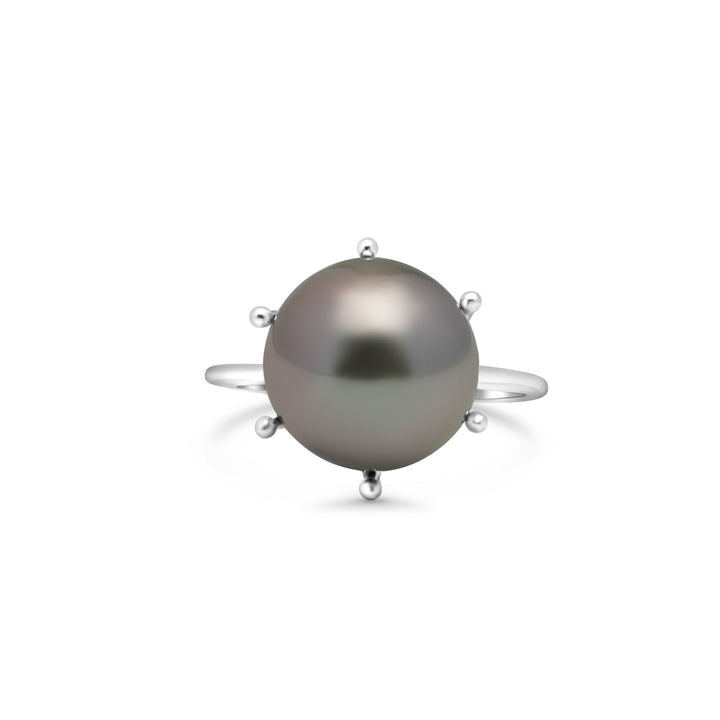 925 Sterling Silver Tahitian Pearl Ring SHM1397