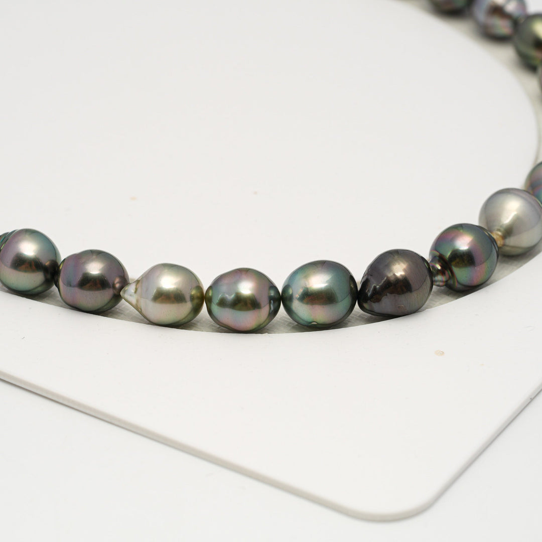 36pcs "High Luster" Multicolor 8-10mm - SB/DR AAA/AA Quality Tahitian Pearl Necklace NL1634 HL3