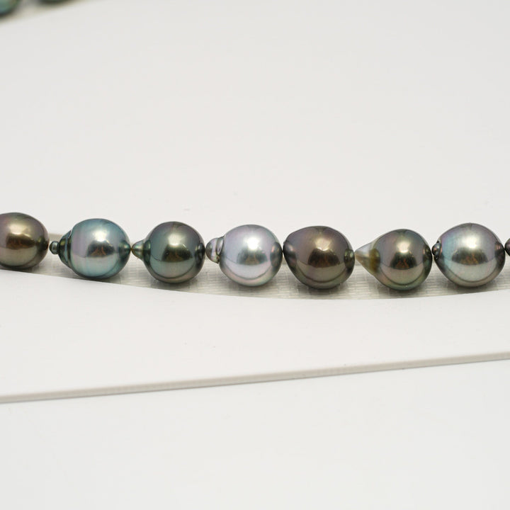 36pcs "High Luster" Multicolor 8-10mm - SB/DR AAA/AA Quality Tahitian Pearl Necklace NL1634 HL3