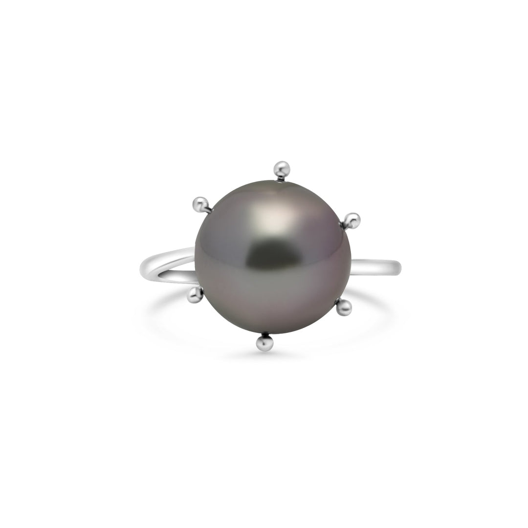 925 Sterling Silver Tahitian Pearl Ring SHM1397