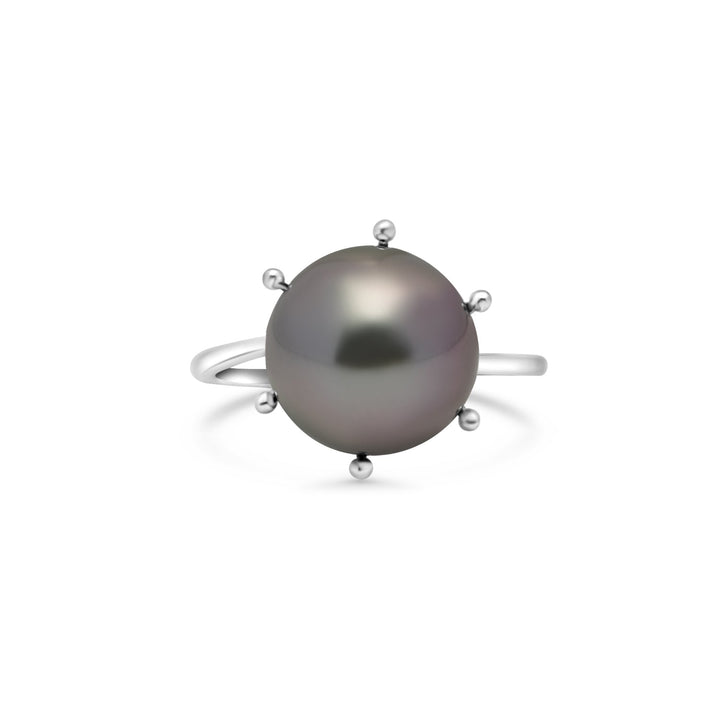 925 Sterling Silver Tahitian Pearl Ring SHM1397