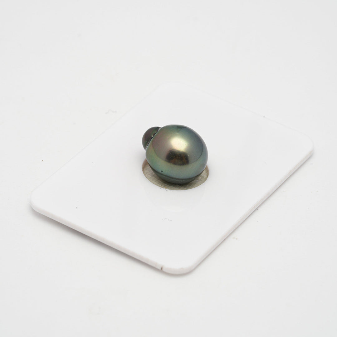 1pcs "High Luster" Green 10.9mm - CL/SB AAA/TOP Quality Tahitian Pearl Single LP1750 THMIX1