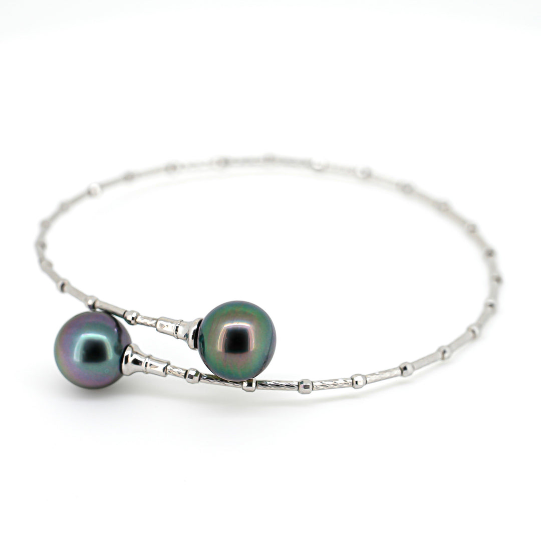 10mm Green Cherry Tahitian Pearl Bracelet with Adjustable Silver Chain. ref:SHM993 OR6