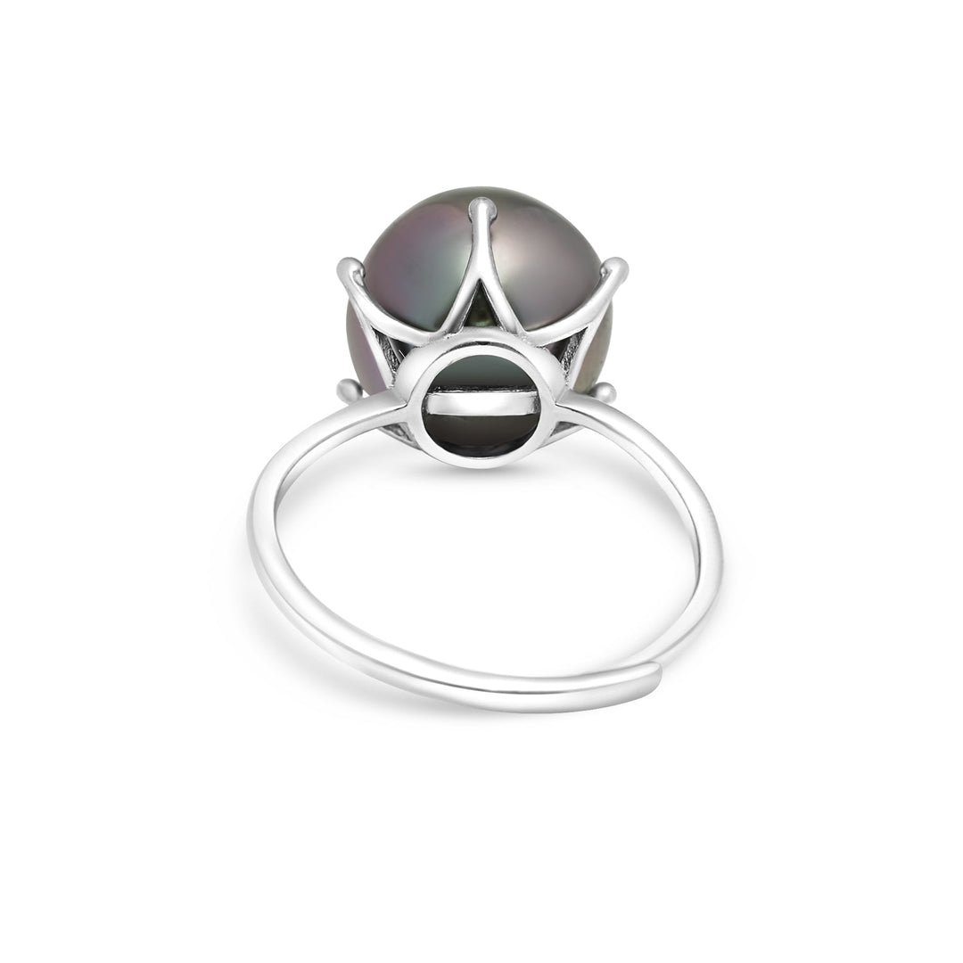 925 Sterling Silver Tahitian Pearl Ring SHM1397