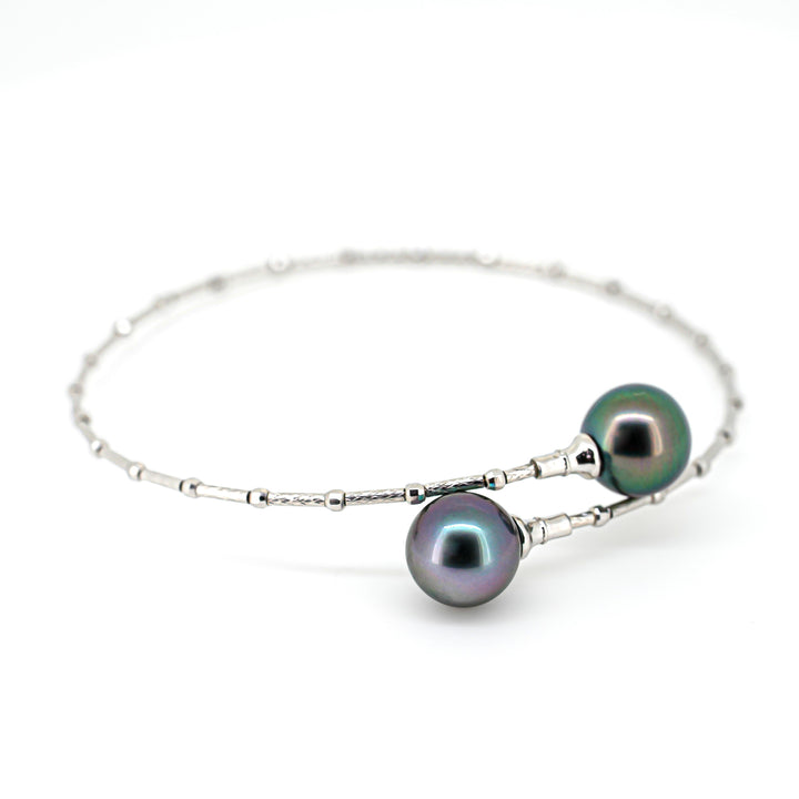 10mm Green Cherry Tahitian Pearl Bracelet with Adjustable Silver Chain. ref:SHM993 OR6