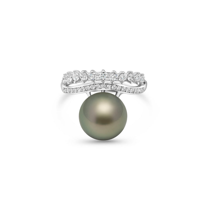 925 Sterling Silver Tahitian Pearl Ring SHM1402