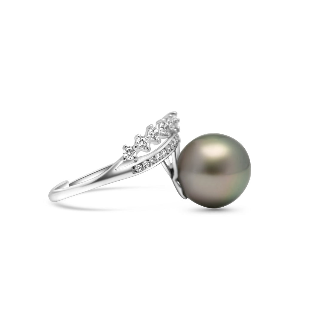 925 Sterling Silver Tahitian Pearl Ring SHM1402