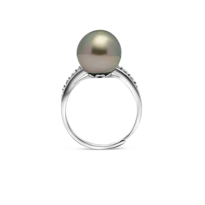 925 Sterling Silver Tahitian Pearl Ring SHM1402