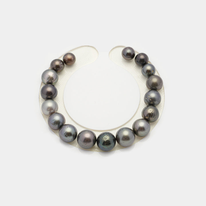 17pcs Multicolor 7-10mm - SR A Quality Tahitian Pearl Bracelet.