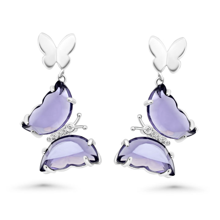 Earring Butterfly Quartz jewelry.