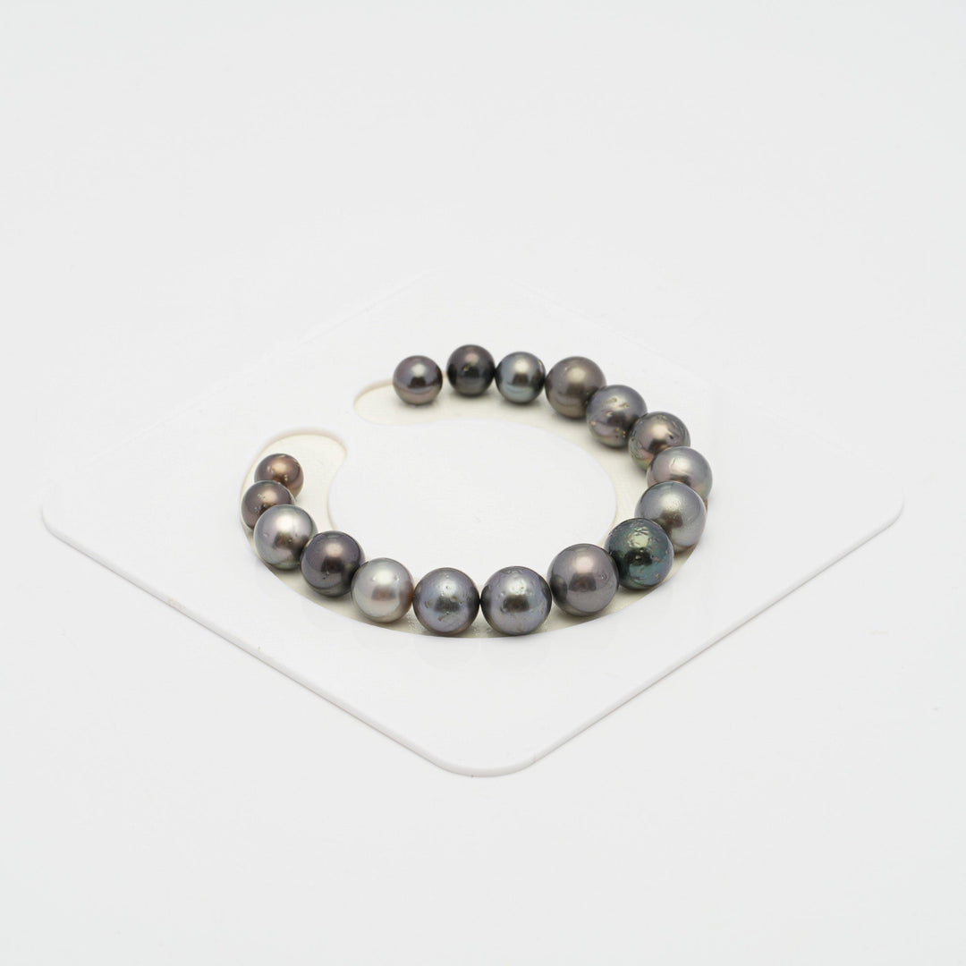 17pcs Multicolor 7-10mm - SR A Quality Tahitian Pearl Bracelet.