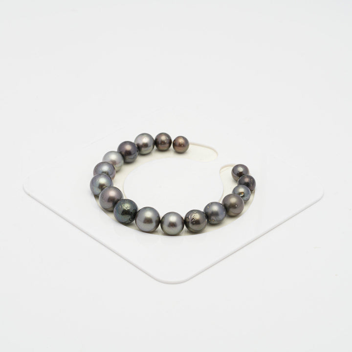 17pcs Multicolor 7-10mm - SR A Quality Tahitian Pearl Bracelet.