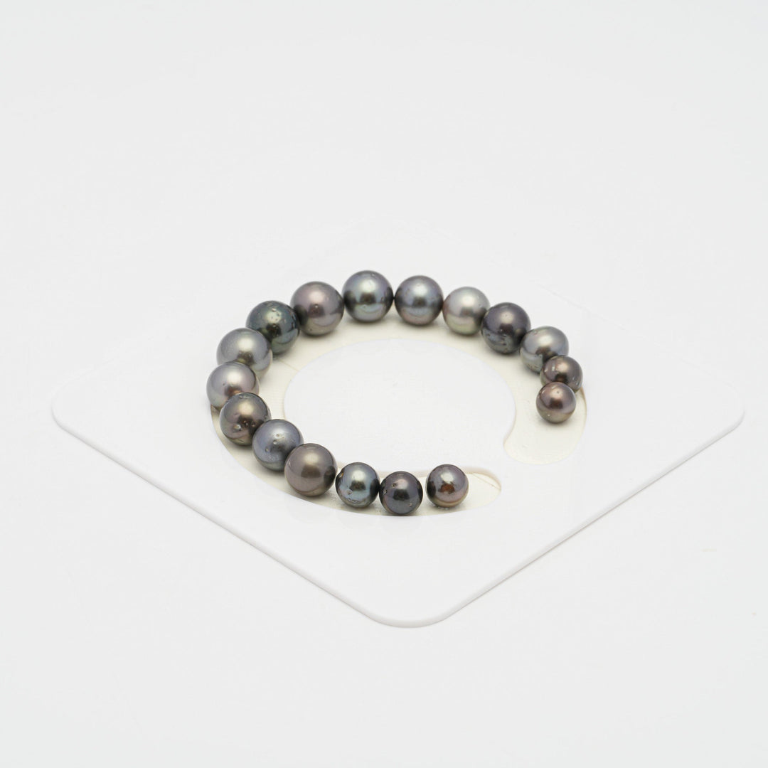 17pcs Multicolor 7-10mm - SR A Quality Tahitian Pearl Bracelet.