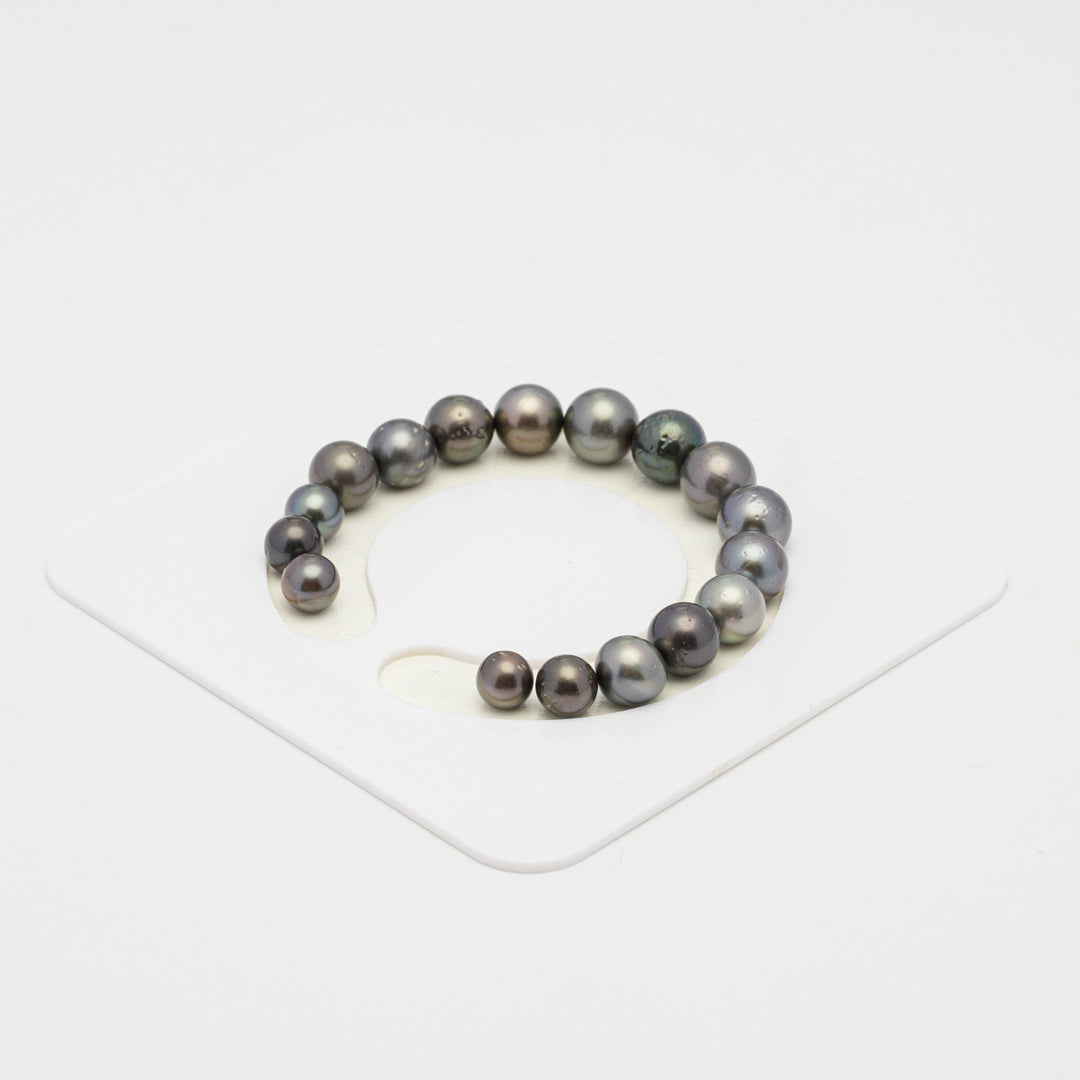 17pcs Multicolor 7-10mm - SR A Quality Tahitian Pearl Bracelet.