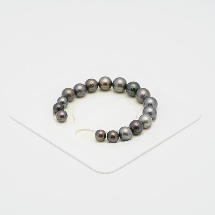 17pcs Multicolor 7-10mm - SR A Quality Tahitian Pearl Bracelet.