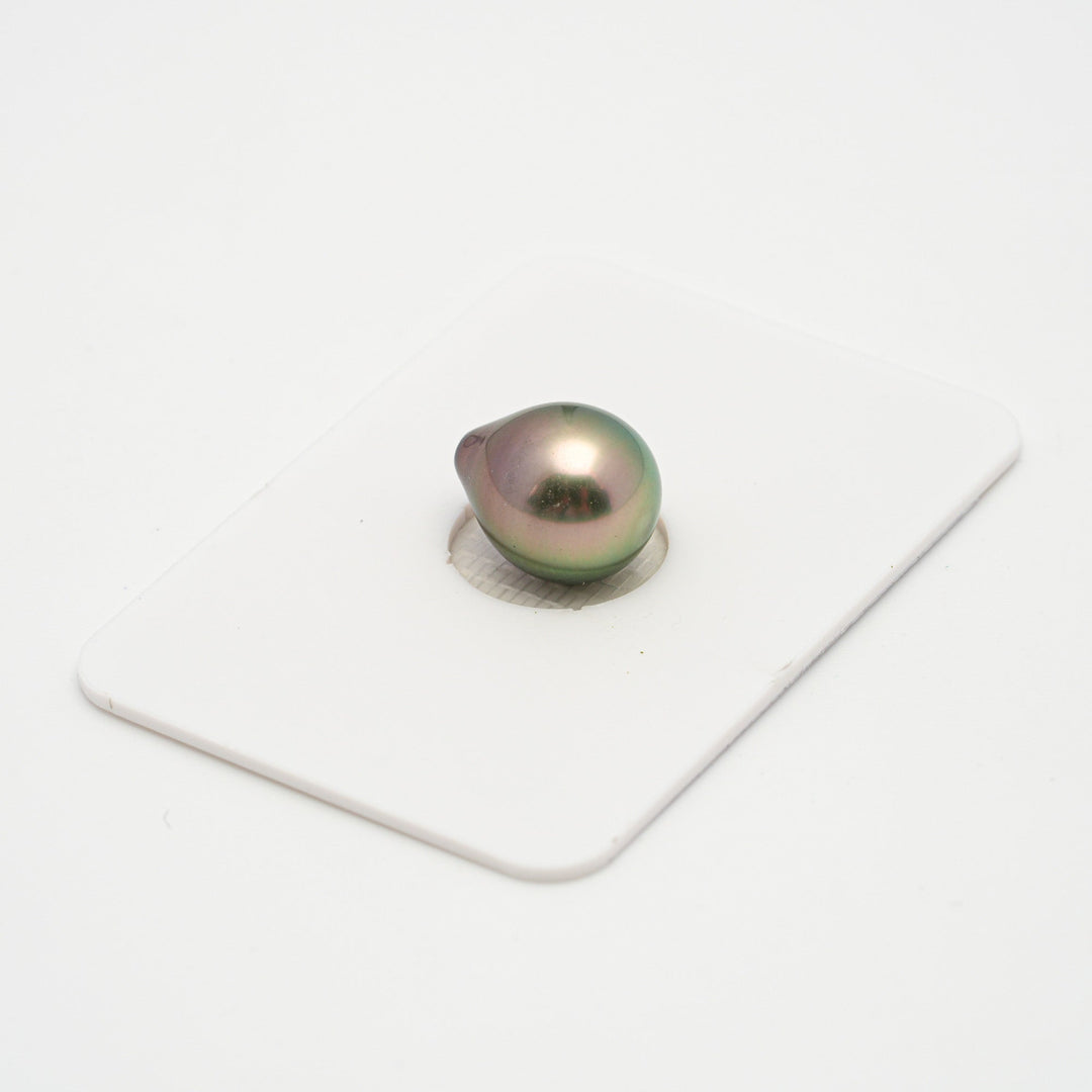 1pcs Exceptional Green 10mm - Drop TOP Quality Natural Tahitian Pearl LP1804 TH1