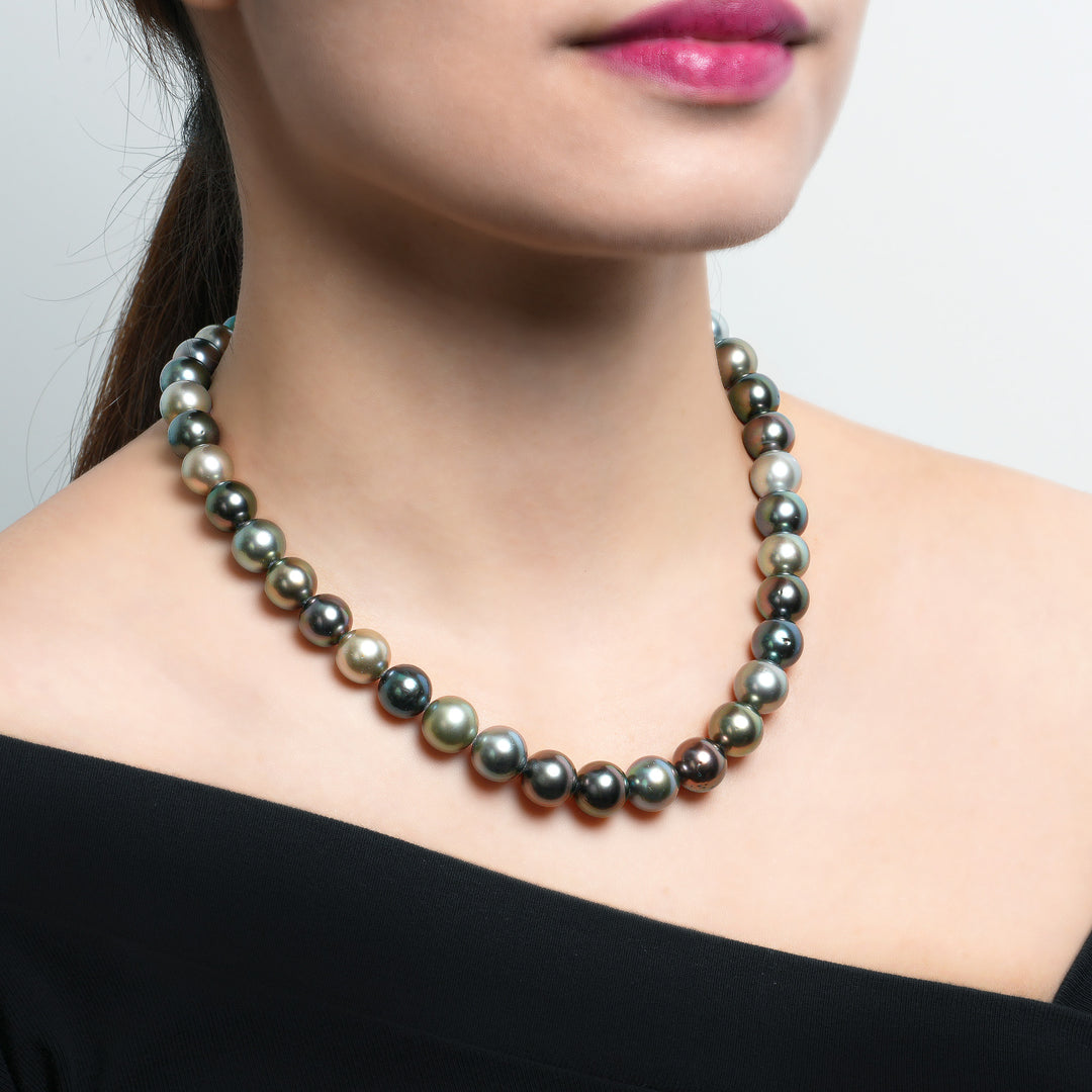 Tahitian Pearl Necklace with 37 Handpicked Multicolor Pearls